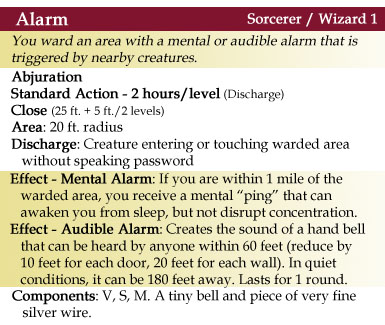 Alarm Spell - 4th Edition Style