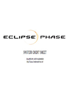 Eclipse Phase - System Cheat Sheets - Justin Alexander