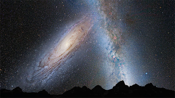 Milky Way and Andromeda Galaxy Colliding