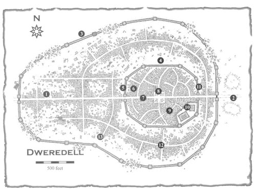 Map of Dweredell (Keyed)