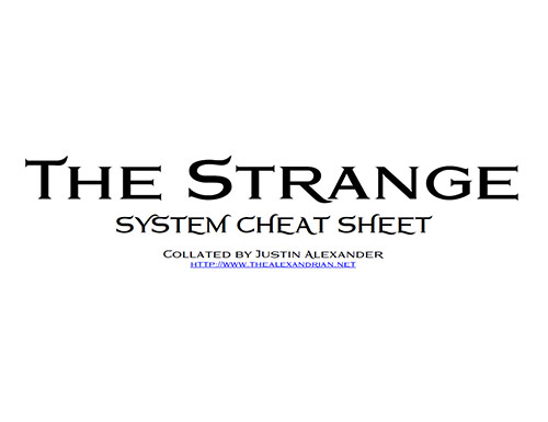 The Strange - System Cheat Sheet