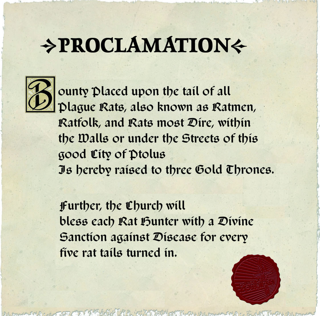 Proclamation of Rat Bounty