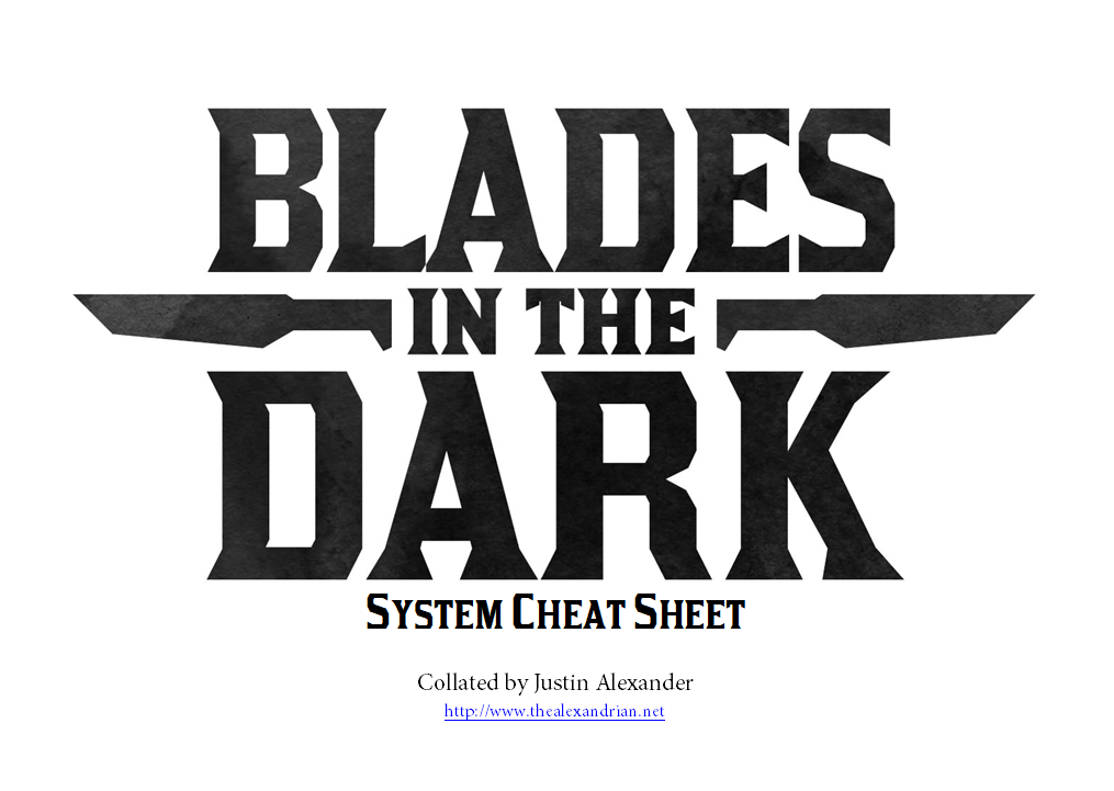 Blades in the Dark - System Cheat Sheet