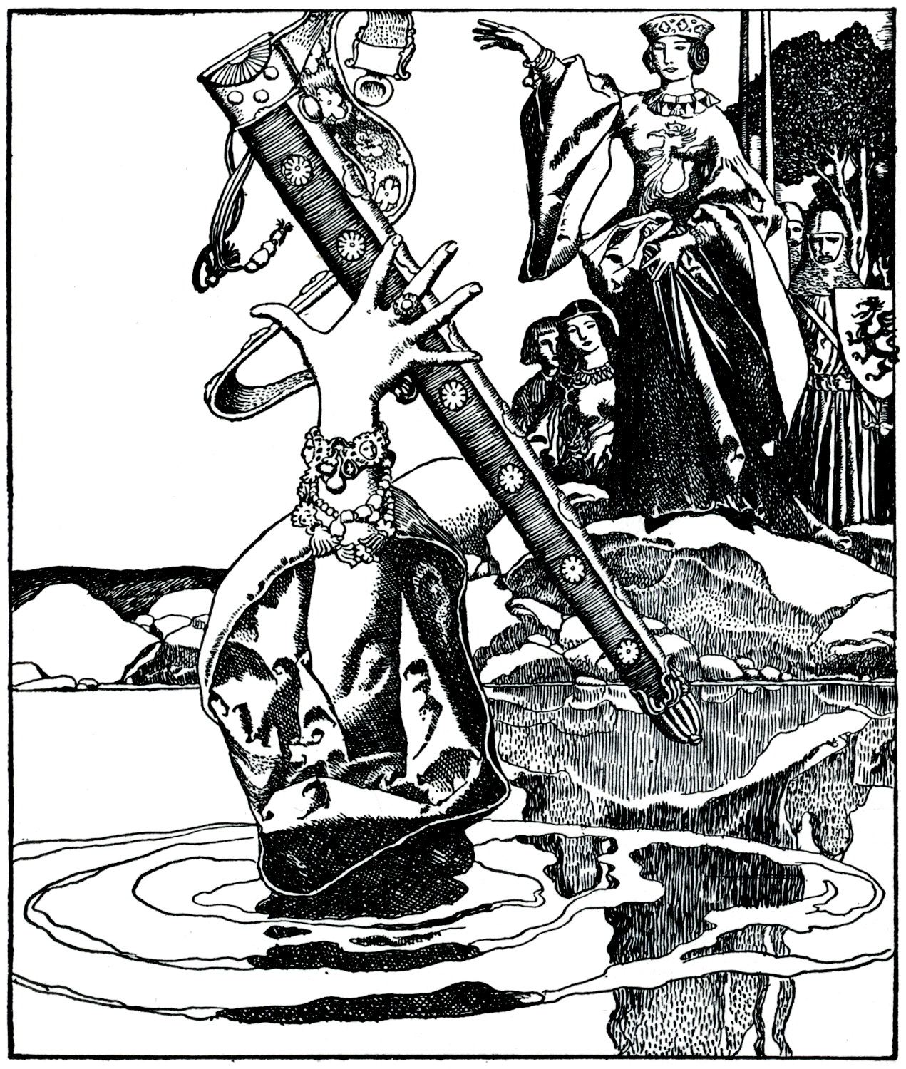 Excalibur's Sheath & Queen Morgana - Howard Pyle