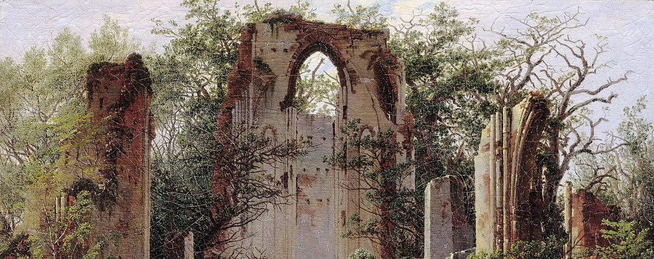 Ruins of Eldena near Greifswald (Edited) - Caspar David Friedrich (1825)