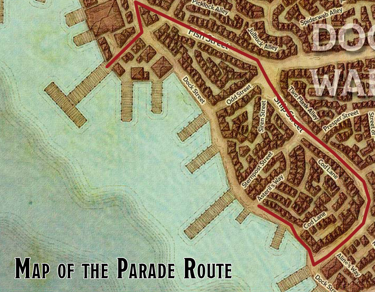 Sea Maidens Faire - Map of the Parade Route