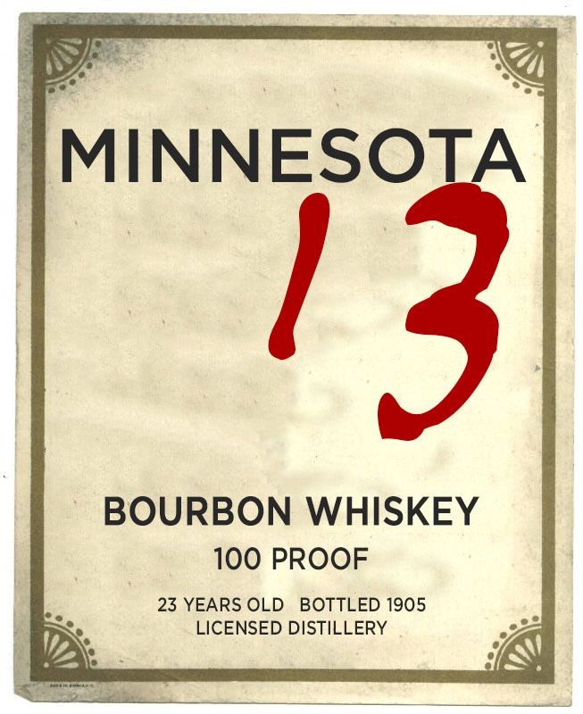 Minnesota 13 Whiskey Label