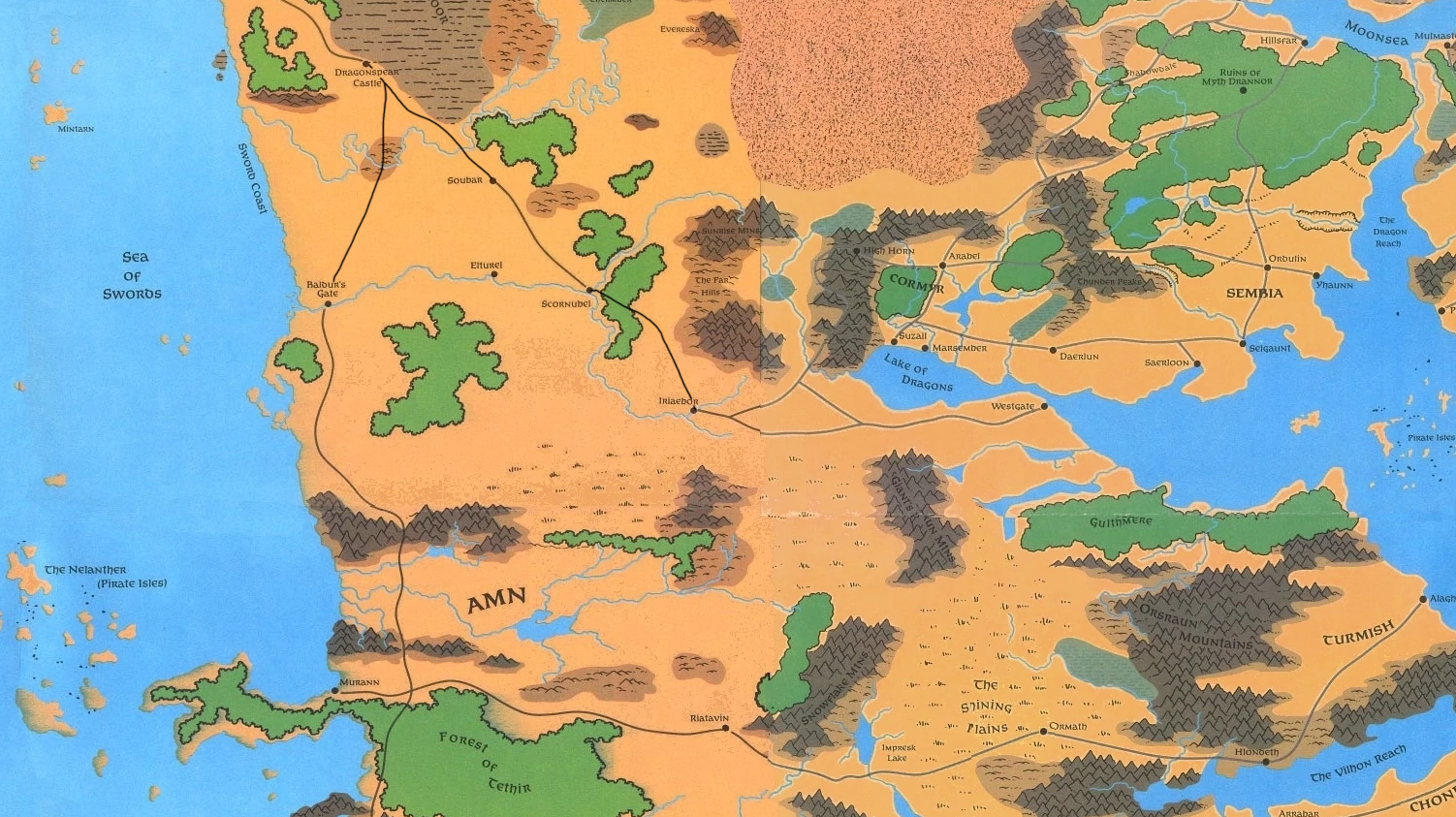 map of faerun 5th edition