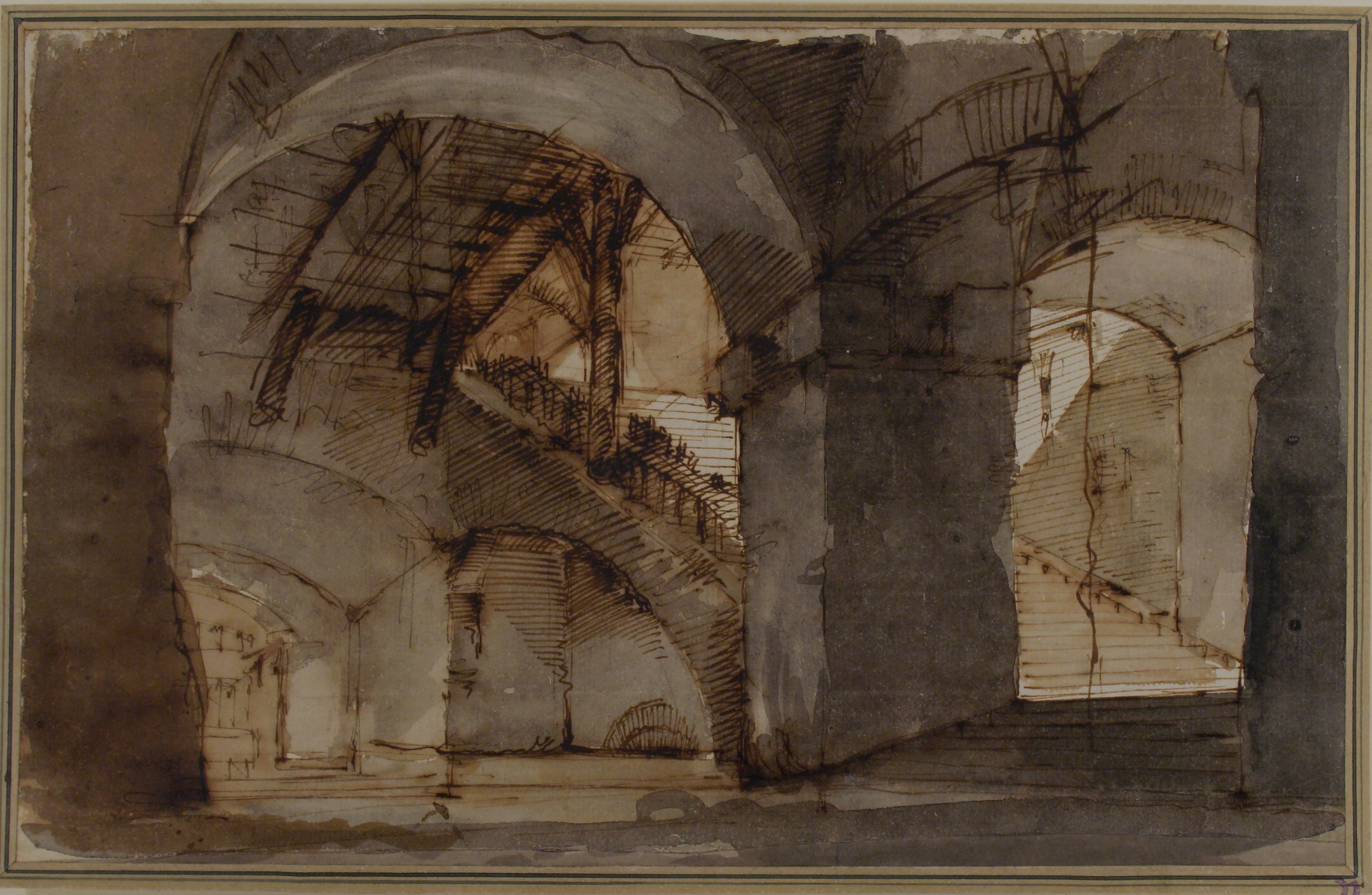 Domenica Fossati - Design for a Stage Set (Dungeon with High Vaults and a Staircase Right)